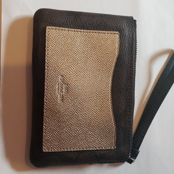 New Brown and Gold Coach Wristlet - Picture 2 of 6